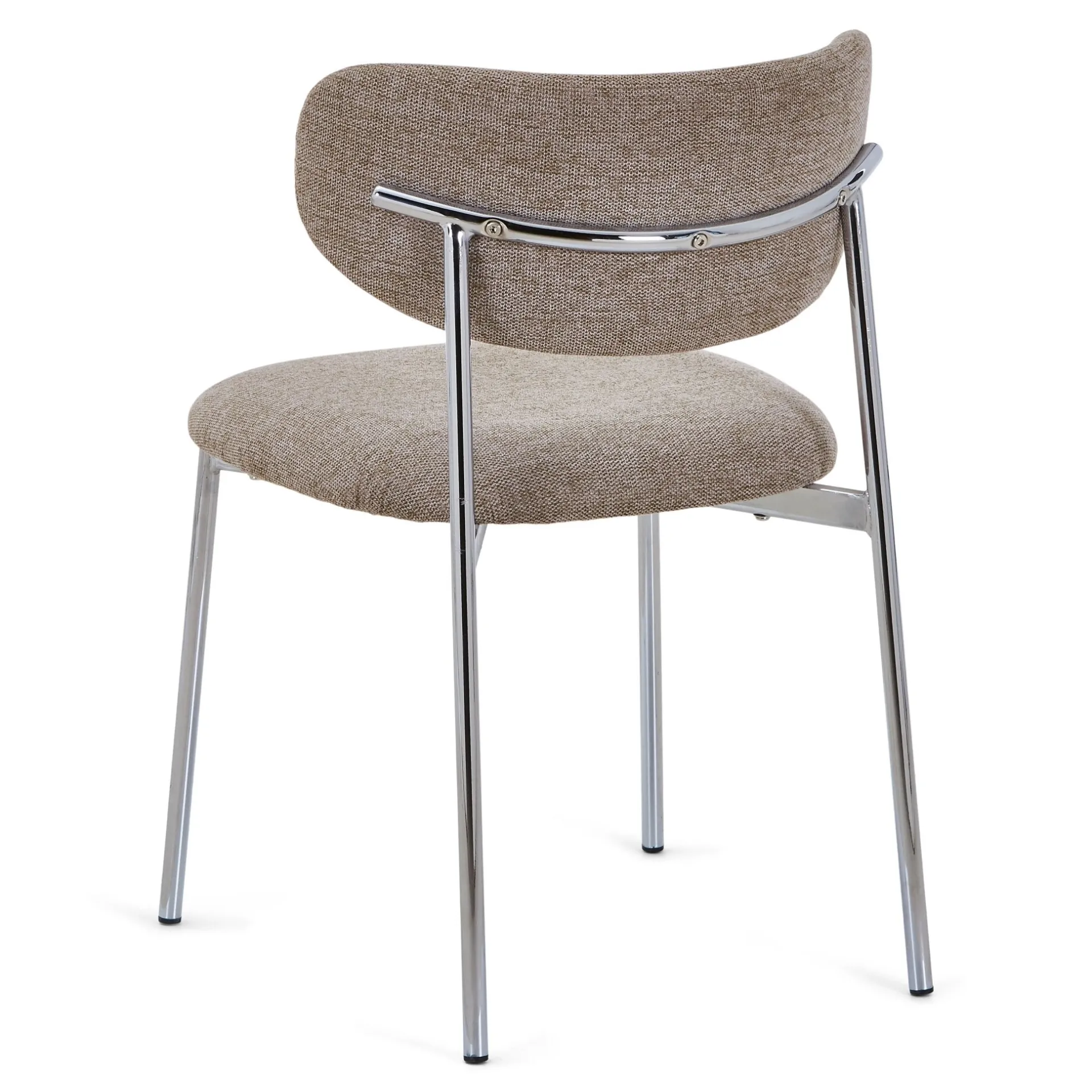 Discount Nimara Lucinda spisebodsstol i chrome med sand tekstil