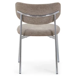 Discount Nimara Lucinda spisebodsstol i chrome med sand tekstil