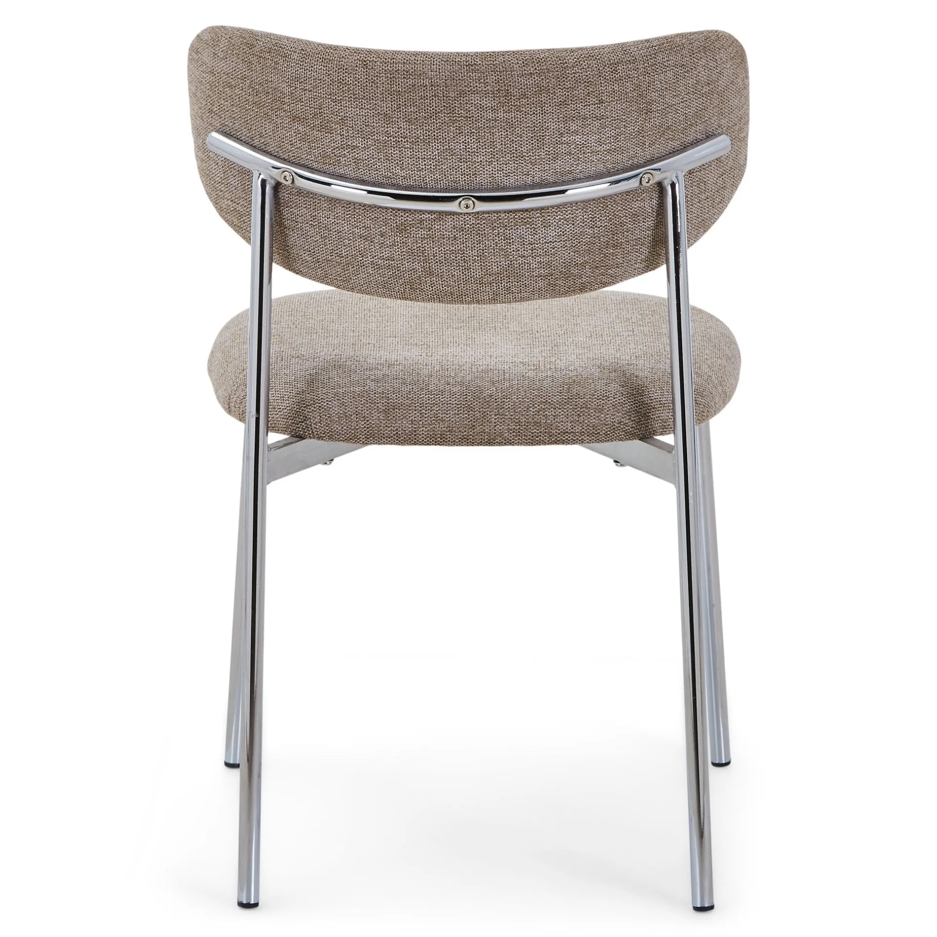 Discount Nimara Lucinda spisebodsstol i chrome med sand tekstil