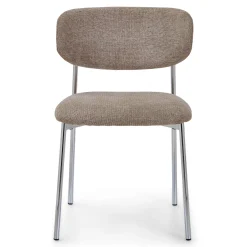Discount Nimara Lucinda spisebodsstol i chrome med sand tekstil