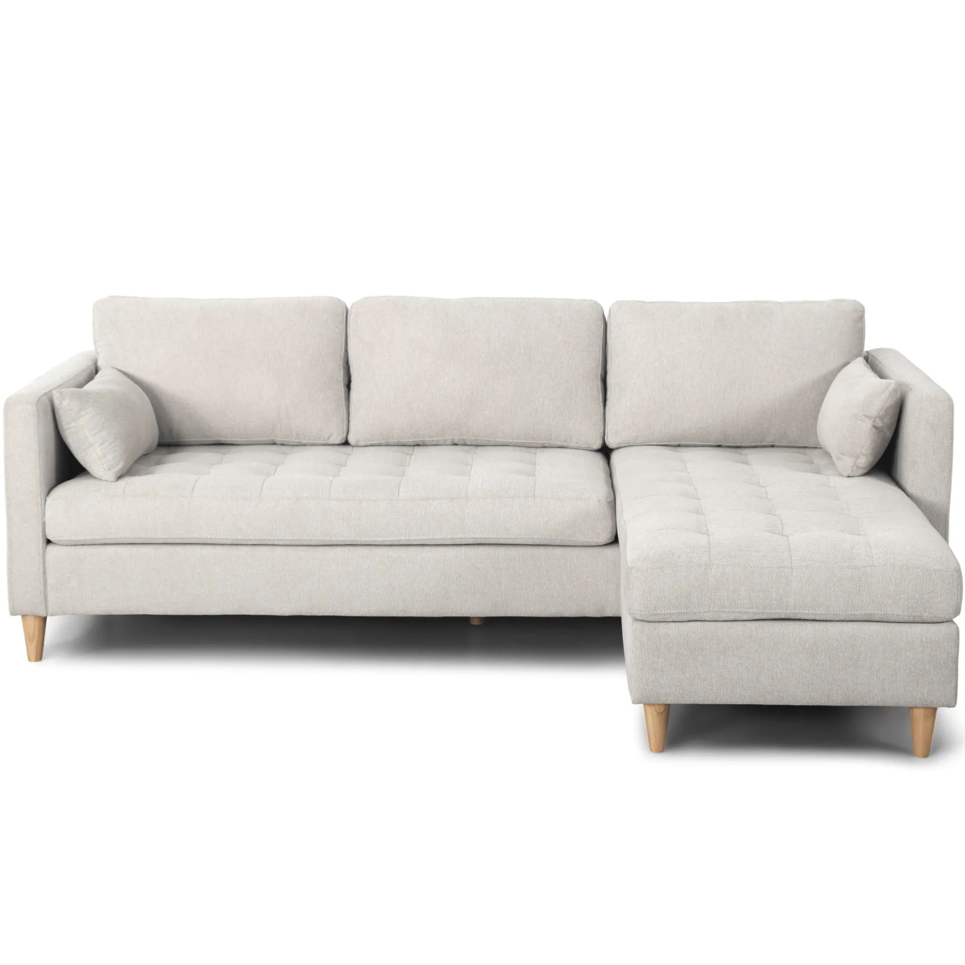 New Nimara Lulu - Højrevendt og venstrevendt vendbar chaiselong sofa lys beige - L: 215 x D: 82 x H: 78 cm
