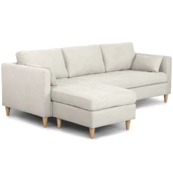 New Nimara Lulu - Højrevendt og venstrevendt vendbar chaiselong sofa lys beige - L: 215 x D: 82 x H: 78 cm