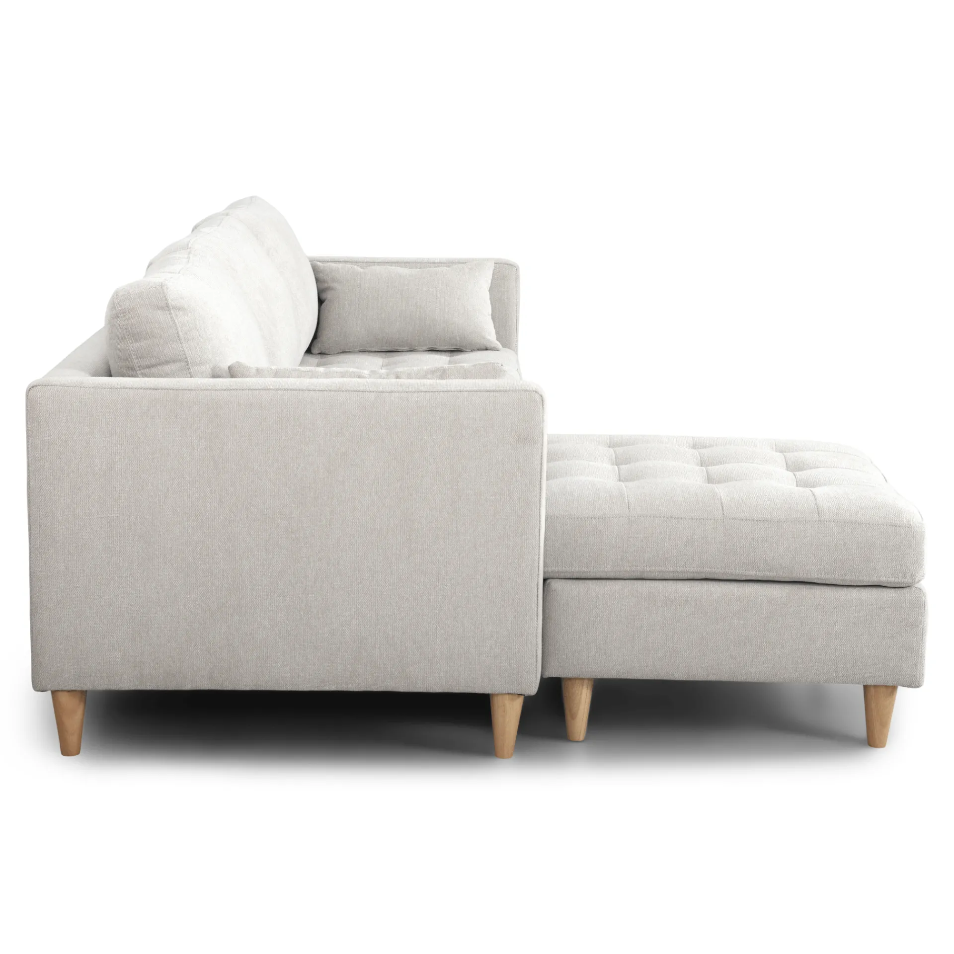 New Nimara Lulu - Højrevendt og venstrevendt vendbar chaiselong sofa lys beige - L: 215 x D: 82 x H: 78 cm