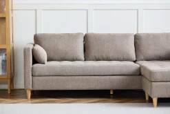 Online Nimara Lulu - Højrevendt og venstrevendt vendbar chaiselong sofa i sand - L: 215 x D: 82 x H: 78 cm