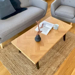 New Nimara Madelina - sildebens sofabord i lakeret egetræsfiner 120 cm