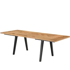 Hot Nimara Madelina sildebensbord 150/240x90 cm  - Lakeret egefiner (Forberedt til tillægsplader)