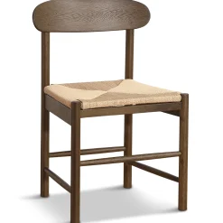 Outlet Nimara Madison træstol i røget eg med flet sæde