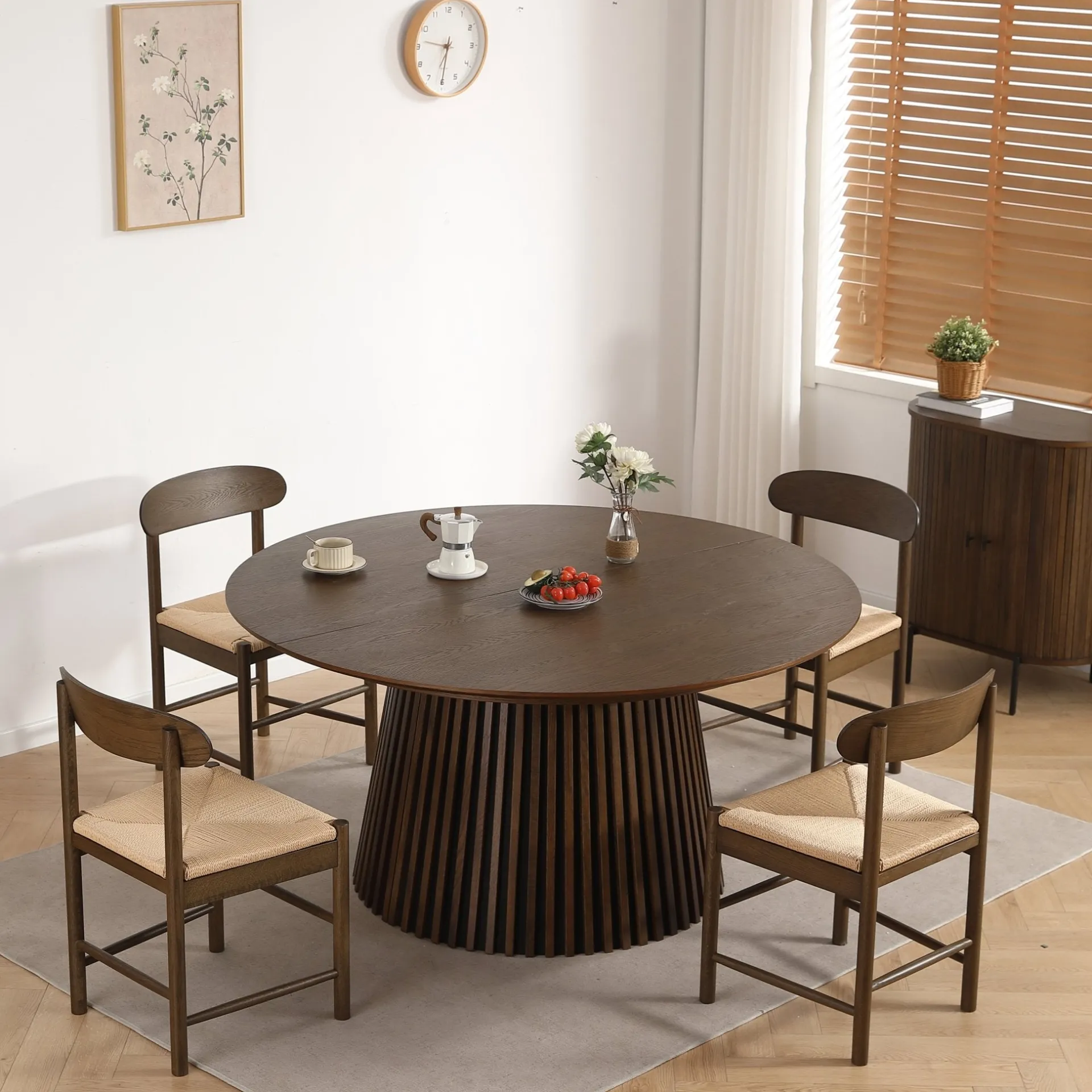 Outlet Nimara Madison træstol i røget eg med flet sæde