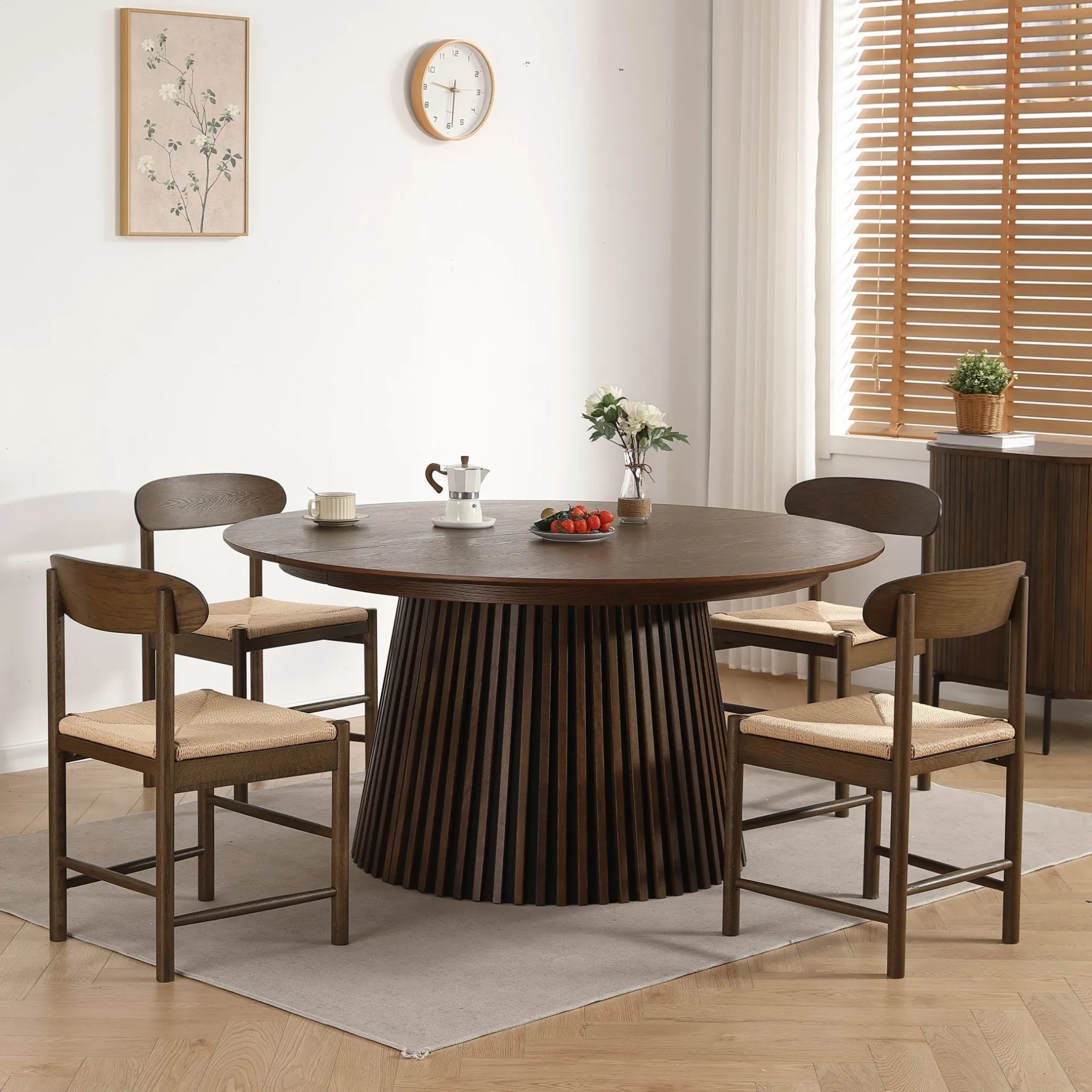 Outlet Nimara Madison træstol i røget eg med flet sæde