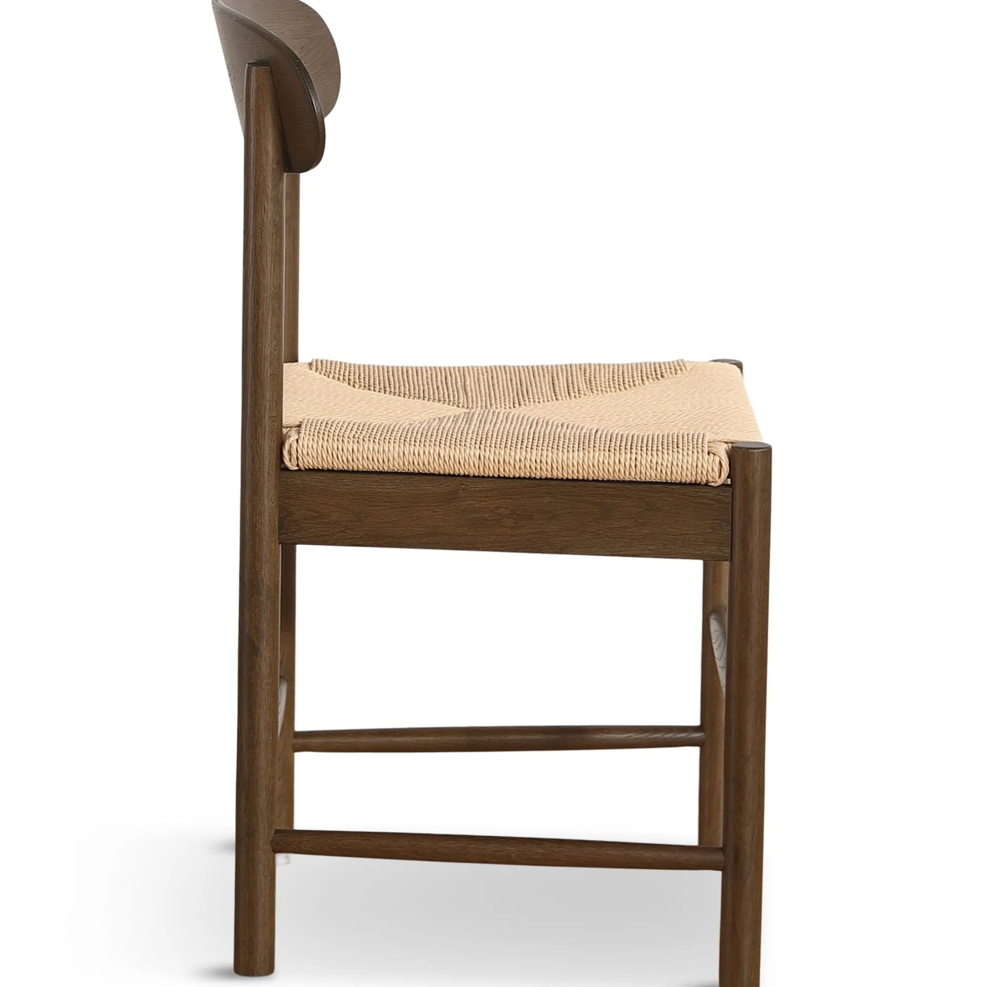 Outlet Nimara Madison træstol i røget eg med flet sæde