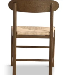 Outlet Nimara Madison træstol i røget eg med flet sæde