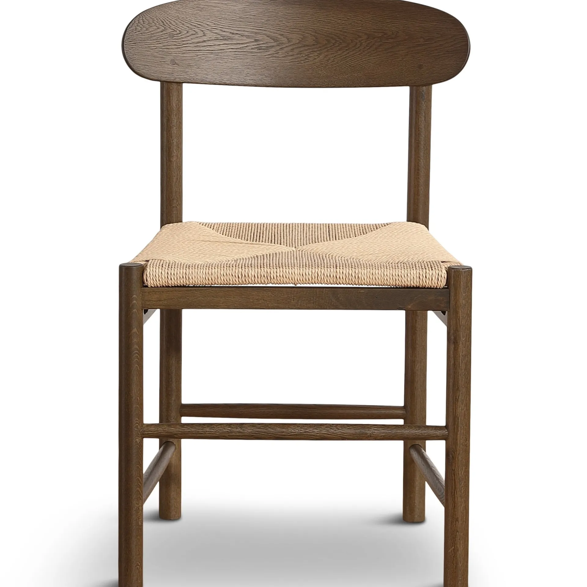 Outlet Nimara Madison træstol i røget eg med flet sæde