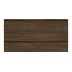 Best Nimara Maise kommode H:70 x B:138 x B:41 cm med 6 skuffer i røget egelook