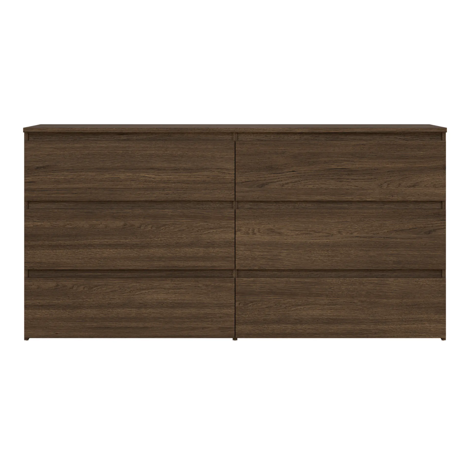 Best Nimara Maise kommode H:70 x B:138 x B:41 cm med 6 skuffer i røget egelook