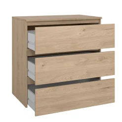 Clearance Nimara Maise kommode  H:70 x B:70 x D:41 cm med 3 skuffer i egelook
