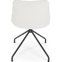 Discount Nimara Maja spisebordsstol i hvid boucle med drejefunktion 360 grader