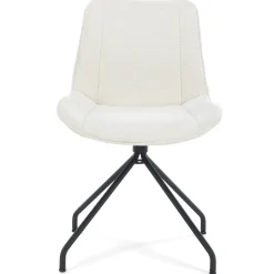Discount Nimara Maja spisebordsstol i hvid boucle med drejefunktion 360 grader