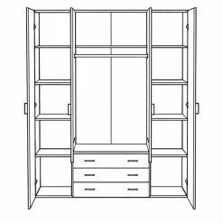 New Nimara Malia garderobeskab hvid 4 låger 3 skuffer