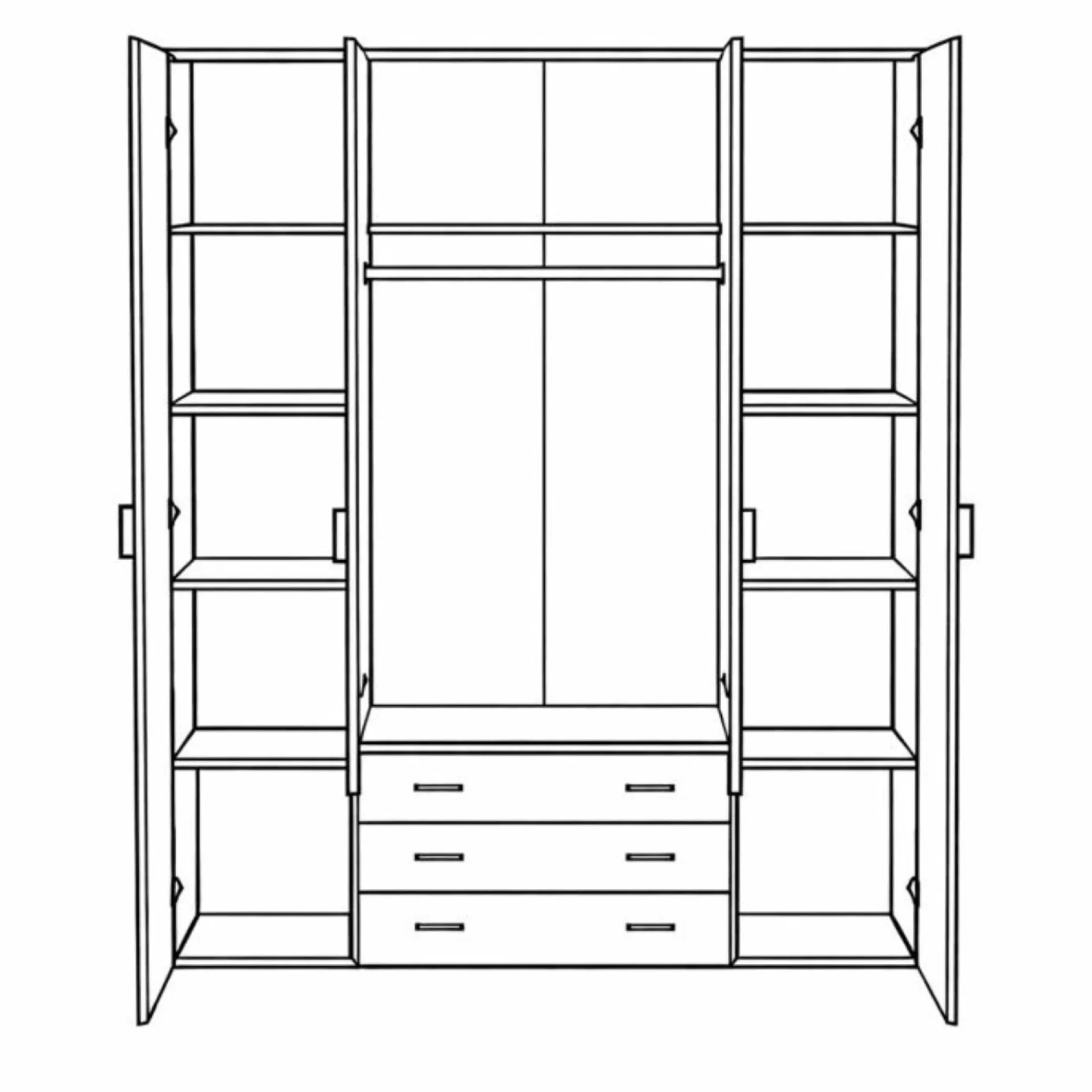 New Nimara Malia garderobeskab hvid 4 låger 3 skuffer