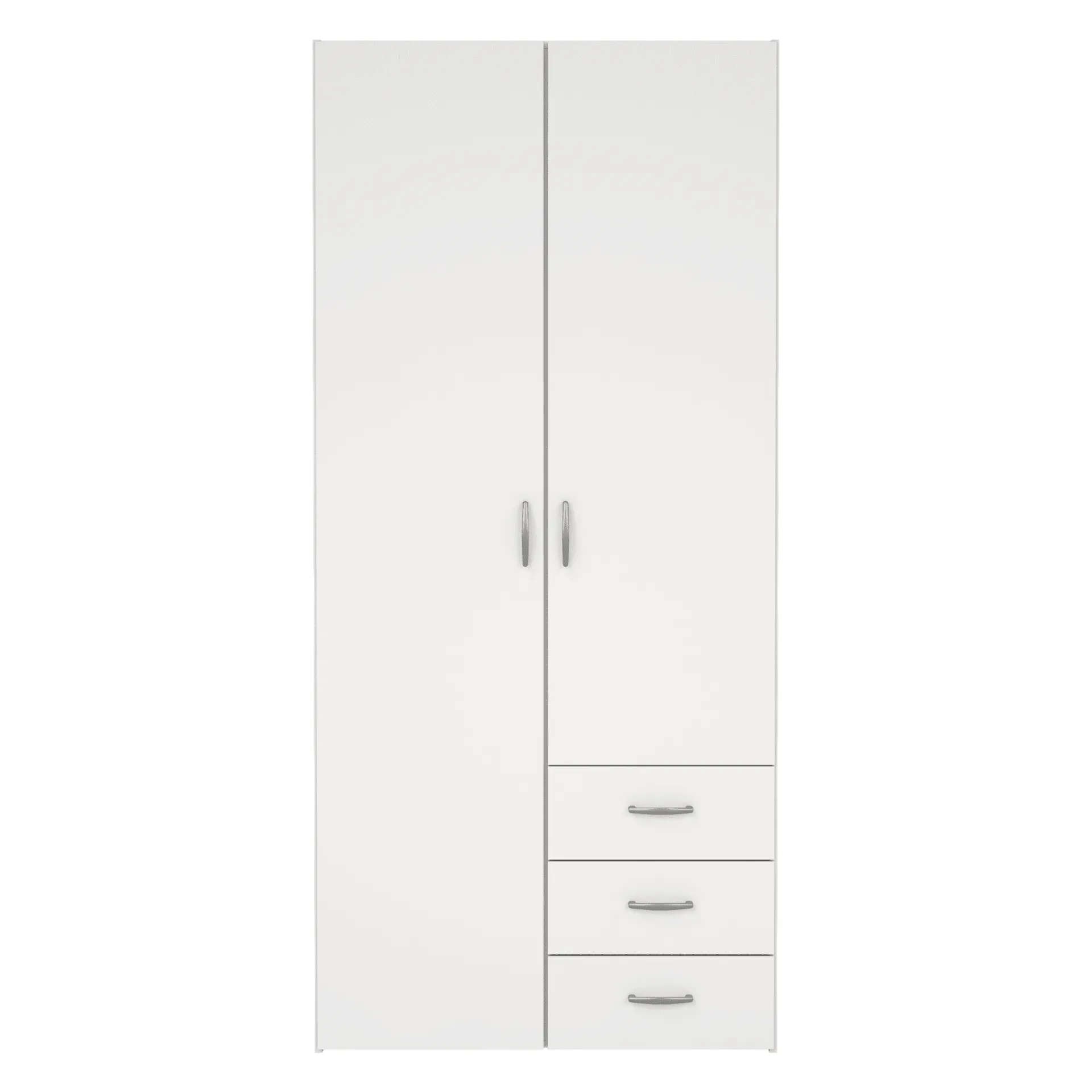 Nimara Malia garderobeskab hvid 2 låger 3 skuffer