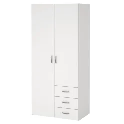 Nimara Malia garderobeskab hvid 2 låger 3 skuffer