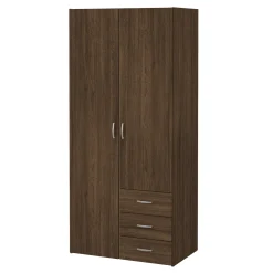 Best Nimara Malia garderobeskab røget egefarve 2 låger 3 skuffer