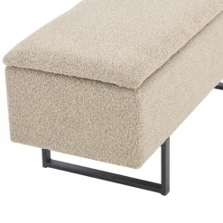 Sale Nimara Malika bænk med opbevaring i beige boucle 95x35x42 cm