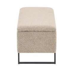 Sale Nimara Malika bænk med opbevaring i beige boucle 95x35x42 cm