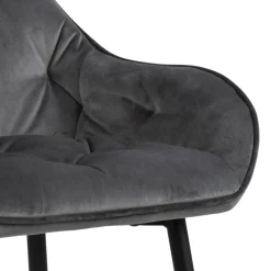 New Nimara Mario barstol med ryglæn - Grå velour 65 cm