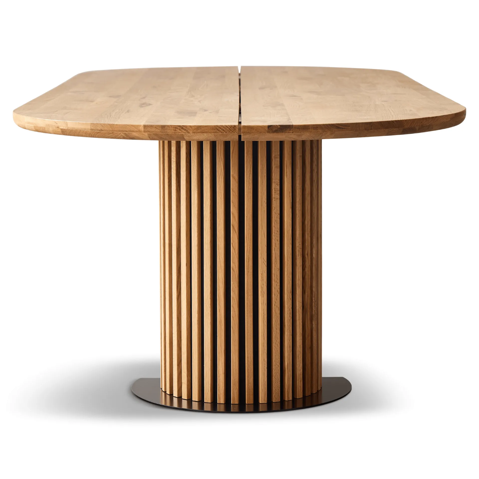 Online Nimara Matteo - Plankebord med lamelfod i olieret/natur massiv eg 300x120x77 cm