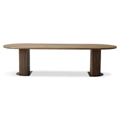 Clearance Nimara Matteo - Plankebord med lamelfod i røget massiv eg 300x120x77 cm