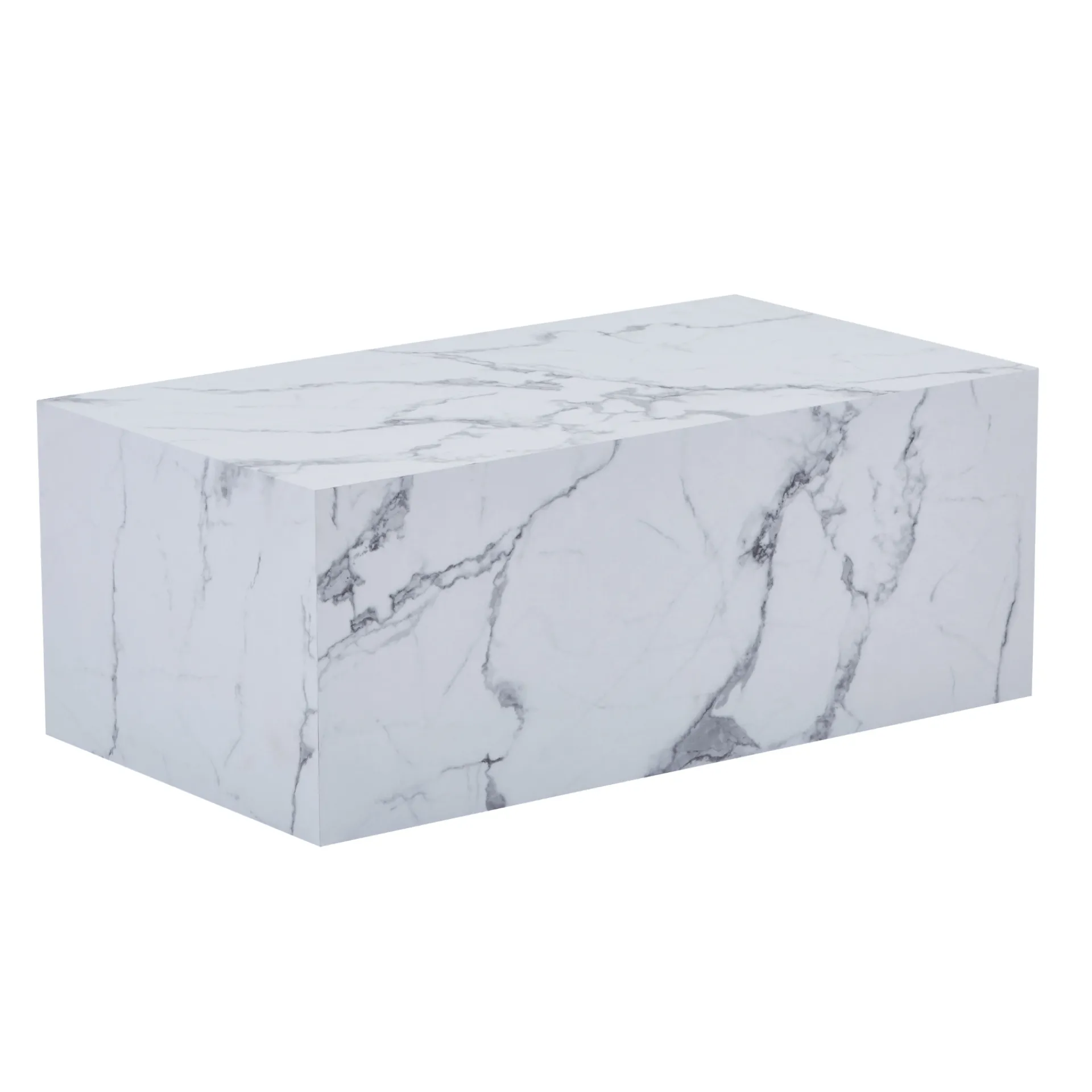 Clearance Nimara Maxine sofabord hvid marmor look 90x50 cm