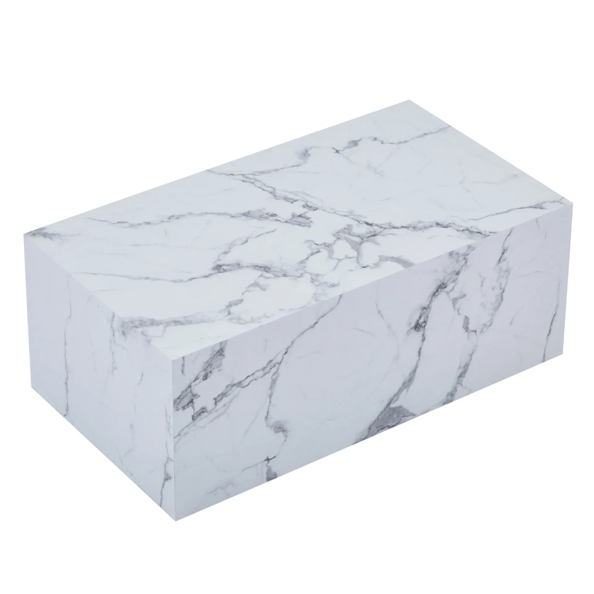 Clearance Nimara Maxine sofabord hvid marmor look 90x50 cm