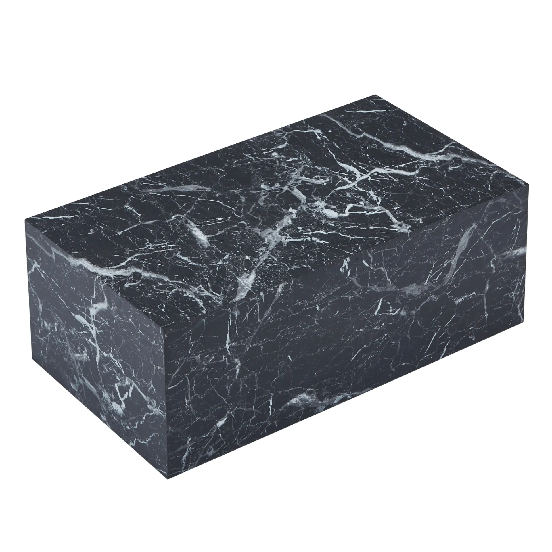 Outlet Nimara Maxine sofabord sort marmor look 90x50 cm