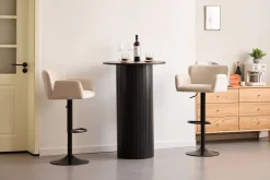 Outlet Nimara Melody Barstol - beige tekstil med justerbar højde og drejefunktion