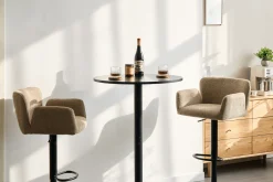 New Nimara Melody Barstol - sand tekstil med justerbar højde og drejefunktion