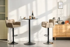 New Nimara Melody Barstol - sand tekstil med justerbar højde og drejefunktion