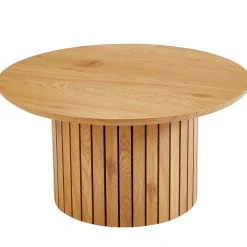 Best Nimara Milas rundt lamel sofabord - Ø80 cm - Egelook med søjleben