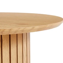 Best Nimara Milas rundt lamel sofabord - Ø80 cm - Egelook med søjleben