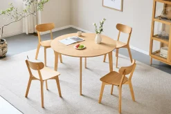 Discount Nimara Miles - Rundt spisebord Ø120 cm i olieret egefiner med sildebensmønster