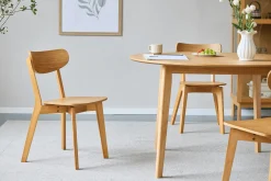 Discount Nimara Miles - Rundt spisebord Ø120 cm i olieret egefiner med sildebensmønster