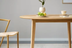 Discount Nimara Miles - Rundt spisebord Ø120 cm i olieret egefiner med sildebensmønster