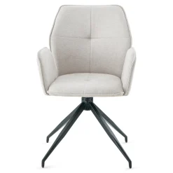 New Nimara Minna Spisebordsstol - beige tekstil med drejefunktion 360 grader