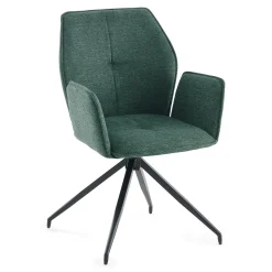Outlet Nimara Minna Spisebordsstol - grøn tekstil med drejefunktion 360 grader