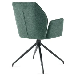 Outlet Nimara Minna Spisebordsstol - grøn tekstil med drejefunktion 360 grader