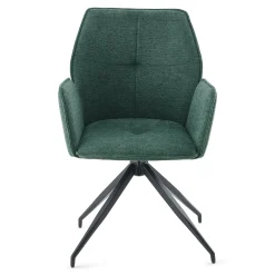 Outlet Nimara Minna Spisebordsstol - grøn tekstil med drejefunktion 360 grader
