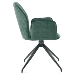 Outlet Nimara Minna Spisebordsstol - grøn tekstil med drejefunktion 360 grader