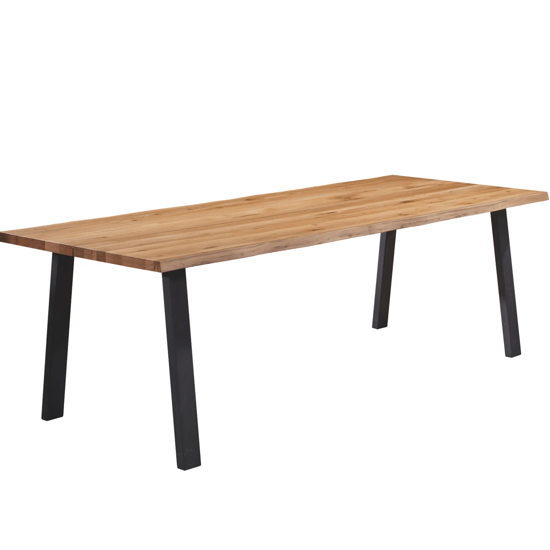 Online Nimara Molly plankebord - 240x95 cm - naturligt olieret eg med A-ben (Forberedt til tillægsplader)