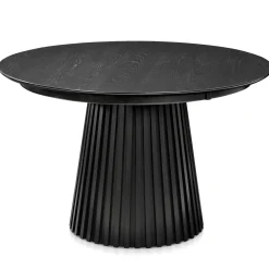 Online Nimara Monica rundt lamel spisebord i sort 120 cm