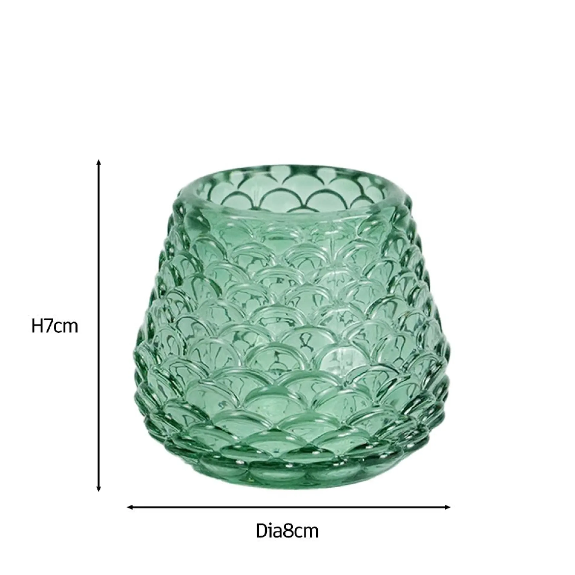 Nimara Naja glas fyrfadsstage grøn 7 cm
